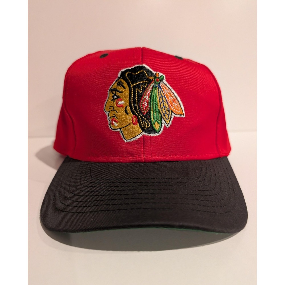 Vintage Chicago‎ Blackhawks Hat Cap Snap Back NHL Hockey Logo 7 Mens 90s